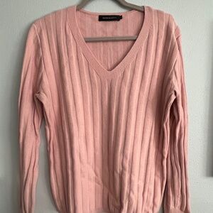 Merokeety pink v neck sweater size L